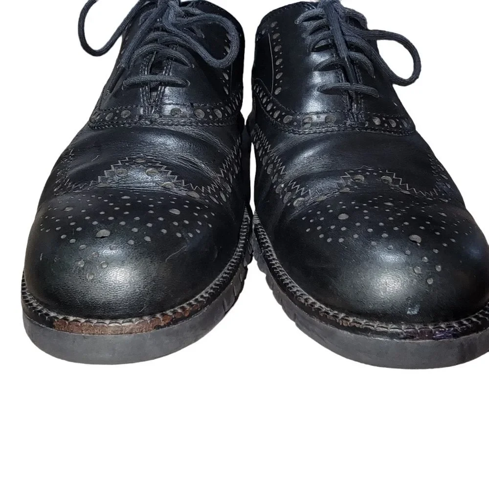 Cole Haan Zerogrand Mens Shoes Black Leather Wingtip Oxford Size 11